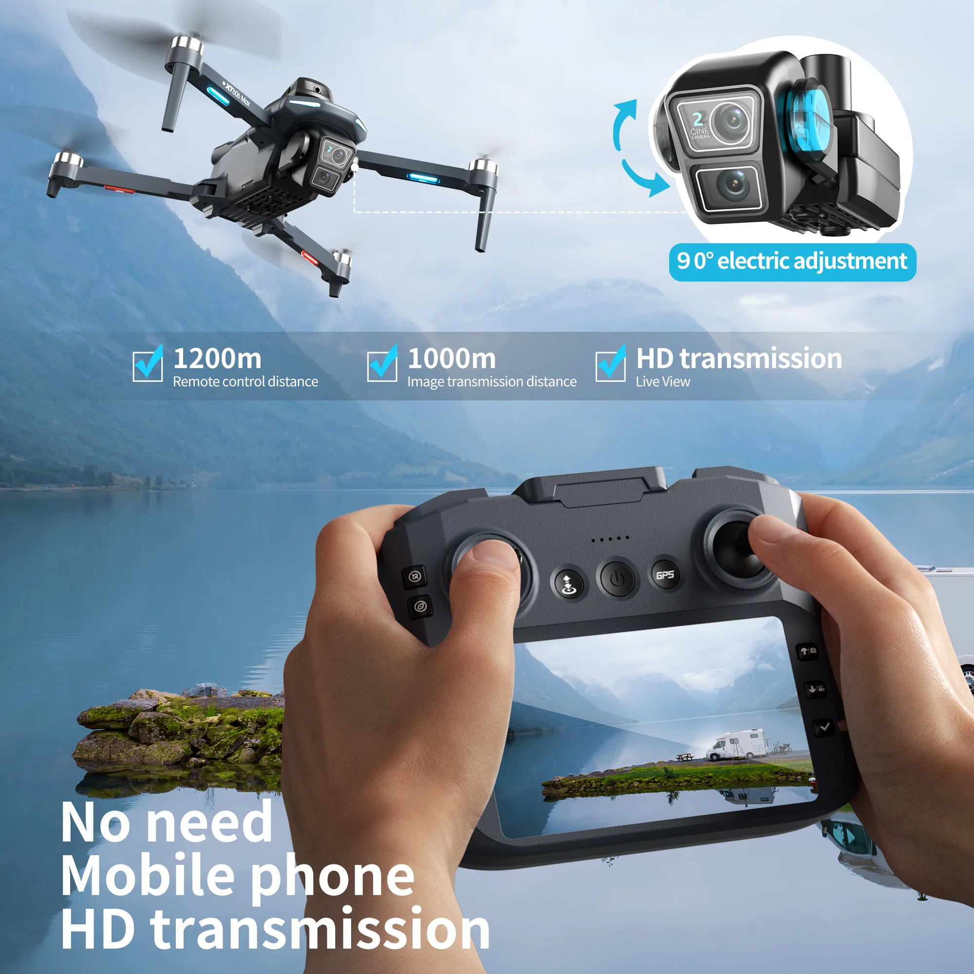 オリジナルXT606 MAX GPSドローン HD 8K プ - Drone Photogrammetry のレビューと価格